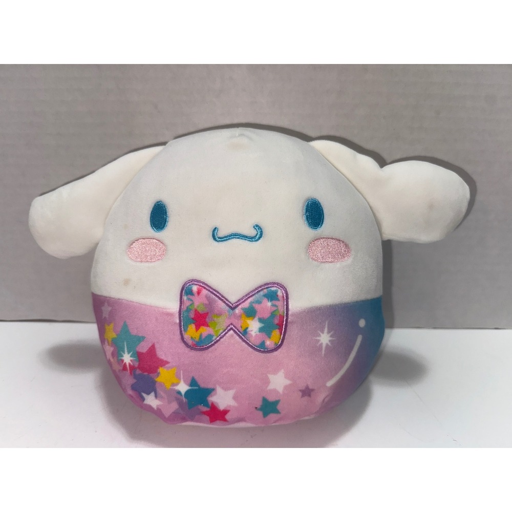 Sanrio Squishmallow Cinnamoroll Galaxy Star Bow Tie Plush 2023 White Pink Blue